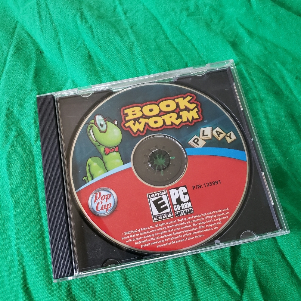 Book Worm PC CD-ROM Game Used (2002, PopCap Games) Word Puzzle